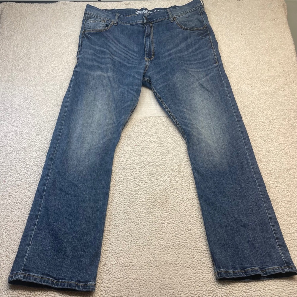 Wrangler Jeans Men 42x32 Blue Retro Slim Boot 10WLT77LY Denim Stretch
